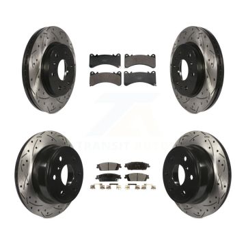Front Rear Drill Slot Brake Rotor Ceramic Pad Kit For GMC Sierra 1500 Chevrolet Silverado KDT-101382