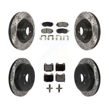 Front Rear Drill Slot Brake Rotor Ceramic Pad Kit For 17 Subaru BRZ Without Brembo Brakes KDT-101387