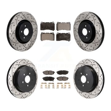 Front Rear Drill Slot Brake Rotors Ceramic Pad Kit For Subaru BRZ Base With Brembo Brakes KDT-101389