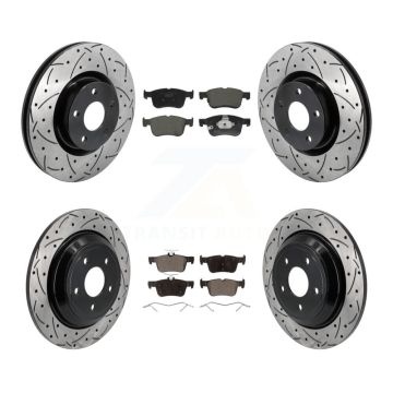 Front Rear Drilled Slot Brake Rotors Ceramic Pad Kit For Ford Escape Bronco Sport Lincoln KDT-101392