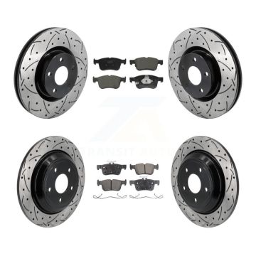 Front Rear Drilled Slot Brake Rotors Ceramic Pad Kit For Ford Escape Bronco Sport Lincoln KDT-101393