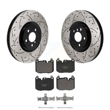 Front Drilled Slot Brake Rotors Ceramic Pad Kit For Mini Cooper Countryman BMW X2 Clubman KDT-101395
