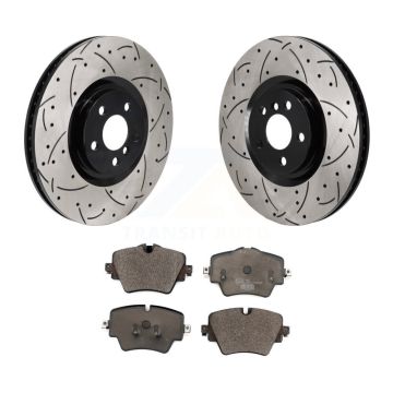 Front Coated Drilled Slotted Disc Brake Rotor And Ceramic Pad Kit For BMW 228i Gran Coupe KDT-101397