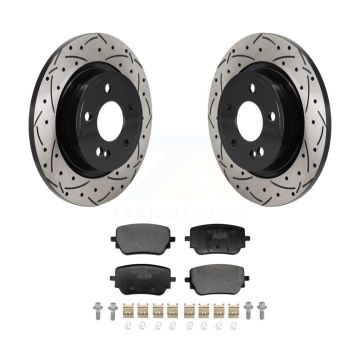 Rear Drill Slot Disc Brake Rotor Ceramic Pad Kit For Mercedes-Benz A220 With Sport Brakes KDT-101410