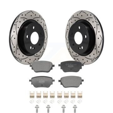 Rear Coated Drilled Slot Disc Brake Rotor & Ceramic Pad Kit For Mercedes-Benz A220 CLA250 KDT-101411