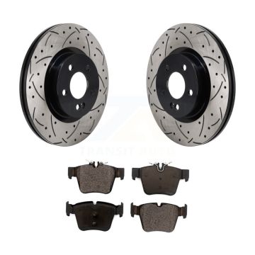 Rear Drilled Slot Brake Rotor Ceramic Pad Kit For Mercedes-Benz GLC300 C43 AMG GLC43 C450 KDT-101418