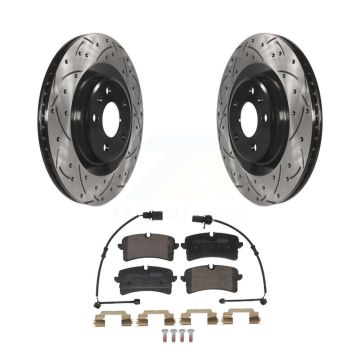 Rear Coated Drilled Slotted Disc Brake Rotors And Ceramic Pads Kit For Audi A7 Quattro KDT-101423