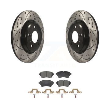 Rear Coated Drill Slot Disc Brake Rotors Ceramic Pad Kit For Audi A4 Quattro A5 Sportback KDT-101425