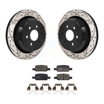 Rear Drilled Slot Brake Rotor Ceramic Pad Kit For 2021-2022 Chevrolet Colorado GMC Canyon KDT-101427