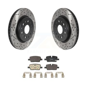 Rear Drilled Slot Brake Rotors Ceramic Pad Kit For Chevrolet Traverse Blazer Cadillac GMC KDT-101440