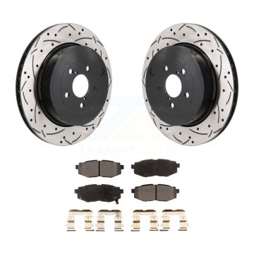 Rear Drilled Slot Brake Rotor Ceramic Pad Kit For Subaru BRZ Toyota 86 With Brembo Brakes KDT-101443