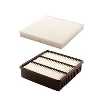 1x Air + 1x Cabin Filter (2 Total) Kit For 11 Mitsubishi Lancer Turbocharged Length 215mm KFL-100227