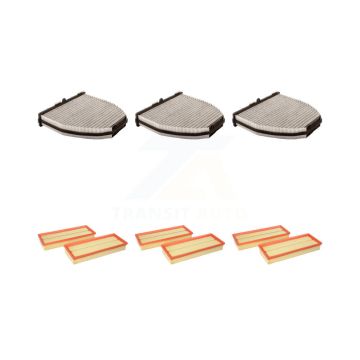 3x Air + 3x Cabin Filter (6 Total) Kit For Mercedes-Benz GLK350 C300 C350 C250 E350 C230 KFL-101130