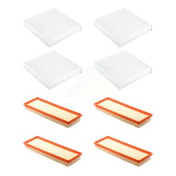 4x Air + 4x Cabin Filter (8 Total) Kit For 12-17 Fiat 500 1.4L with Naturally Aspirated KFL-101528