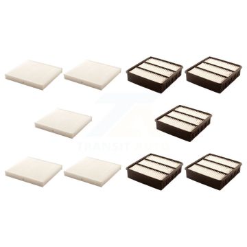 5x Air + 5x Cabin Filter (10 Total) Kit For Mitsubishi Lancer Turbocharged Length 215mm KFL-102315