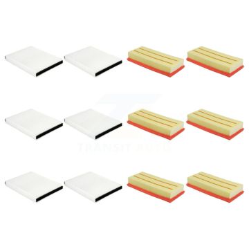 6x Air + 6x Cabin Filter (12 Total) Kit For Mercedes-Benz GLC63 AMG S C63 Rectangular KFL-102928