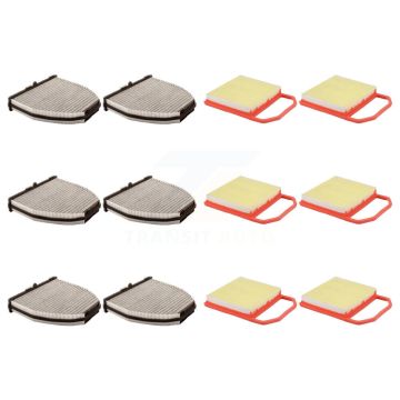 6x Air + 6x Cabin Filter (12 Total) Kit For Mercedes-Benz E400 SL450 CLS400 S450 SL400 KFL-103001