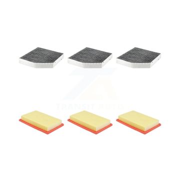 3x Air + 3x Cabin Filter (6 Total) Kit For Mercedes-Benz C300 GLC300 GLC350e Five-Sided KFL-103402