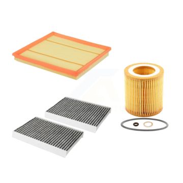 1x Air + 1x Cabin + 1x Engine Cartridge Oil Filter (3 Total) Kit For BMW 535i xDrive GT 5 KFM-100381