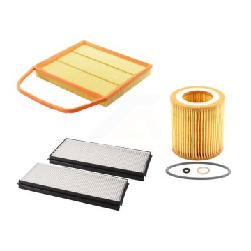1x Air + 1x Cabin + 1x Engine Cartridge Oil Filter (3 Total) Kit For BMW 535i xDrive GT KFM-100385