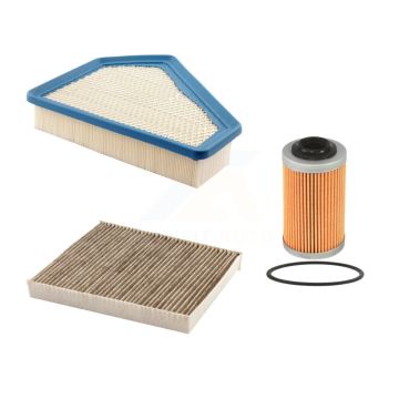 1x Air + 1x Cabin + 1x Engine Cartridge Oil Filter (3 Total) Kit For Cadillac CTS KFM-100477