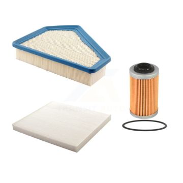 1x Air + 1x Cabin + 1x Engine Cartridge Oil Filter (3 Total) Kit For Cadillac CTS KFM-100485
