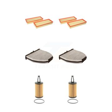 2x Air + 2x Cabin + 2x Engine Cartridge Oil Filter (6 Total) Kit For Mercedes-Benz C350 KFM-101177