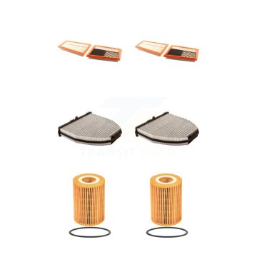 2x Air + 2x Cabin + 2x Engine Cartridge Oil Filter (6 Total) Kit For Mercedes-Benz E350 KFM-101181