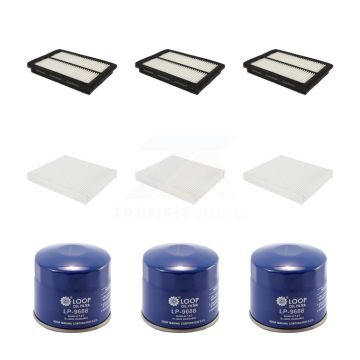 3x Air + 3x Cabin + 3x Engine Oil Filter (9 Total) Kit For Hyundai Sonata KFM-101372