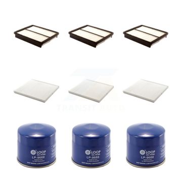 3x Air + 3x Cabin + 3x Engine Oil Filter (9 Total) Kit For Hyundai Sonata Kia Optima KFM-101374