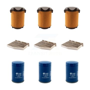 3x Air + 3x Cabin + 3x Engine Oil Filter (9 Total) Kit For Volkswagen Jetta KFM-101385