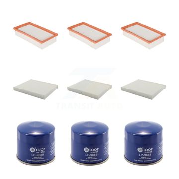 3x Air + 3x Cabin + 3x Engine Oil Filter (9 Total) Kit For Kia Rio Hyundai Accent KFM-101394