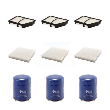 3x Air + 3x Cabin + 3x Engine Oil Filter (9 Total) Kit For Honda Civic HR-V KFM-101395