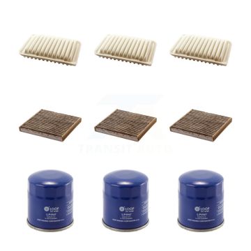 3x Air + 3x Cabin + 3x Engine Oil Filter (9 Total) Kit For Toyota Corolla Yaris iM KFM-101406