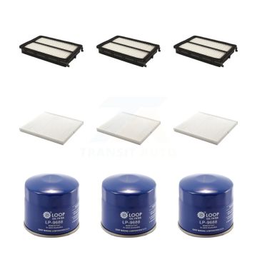 3x Air + 3x Cabin + 3x Engine Oil Filter (9 Total) Kit For 17-18 Hyundai Santa Fe Sport KFM-101410