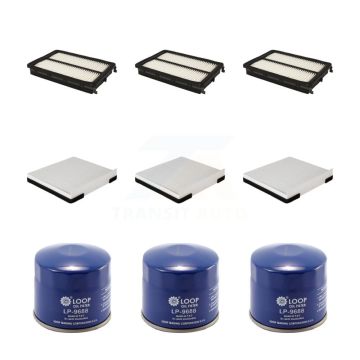 3x Air + 3x Cabin + 3x Engine Oil Filter (9 Total) Kit For 2019-2020 Hyundai Santa Fe KFM-101411