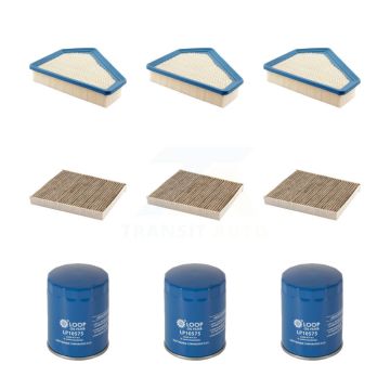 3x Air + 3x Cabin + 3x Engine Oil Filter (9 Total) Kit For Cadillac CTS KFM-101419