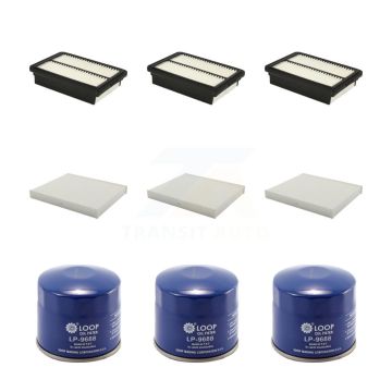 3x Air + 3x Cabin + 3x Engine Oil Filter (9 Total) Kit For Hyundai Elantra Kia Forte GT KFM-101420