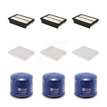 3x Air + 3x Cabin + 3x Engine Oil Filter (9 Total) Kit For Hyundai Kona Kia Soul Veloster KFM-101421