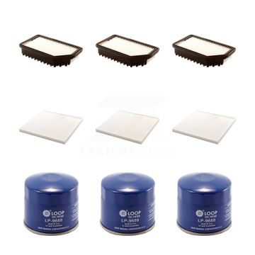 3x Air + 3x Cabin + 3x Engine Oil Filter (9 Total) Kit For Hyundai Accent Kia Rio KFM-101434