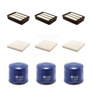 3x Air + 3x Cabin + 3x Engine Oil Filter (9 Total) Kit For Mitsubishi Lancer Outlander KFM-101458