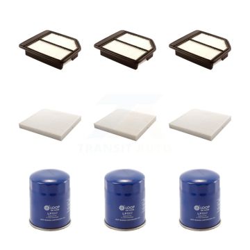 3x Air + 3x Cabin + 3x Engine Oil Filter (9 Total) Kit For Honda Civic KFM-101464