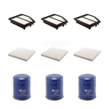 3x Air + 3x Cabin + 3x Engine Oil Filter (9 Total) Kit For Honda Civic Acura ILX KFM-101466