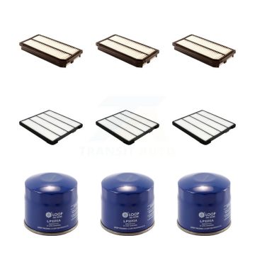 3x Air + 3x Cabin + 3x Engine Oil Filter (9 Total) Kit For 2002 Honda Odyssey 3.5L KFM-101471