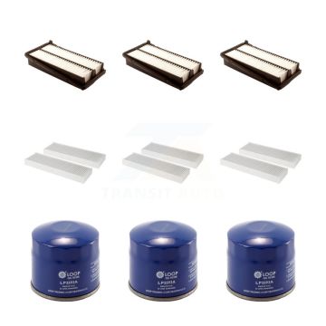 3x Air + 3x Cabin + 3x Engine Oil Filter (9 Total) Kit For Honda Accord Acura TL CL KFM-101480