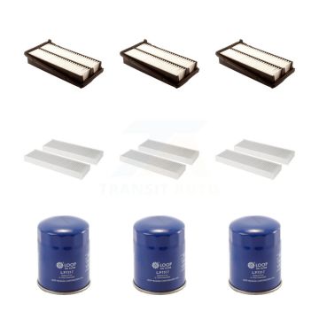 3x Air + 3x Cabin + 3x Engine Oil Filter (9 Total) Kit For 2003 Acura TL Base with 3.2L KFM-101481