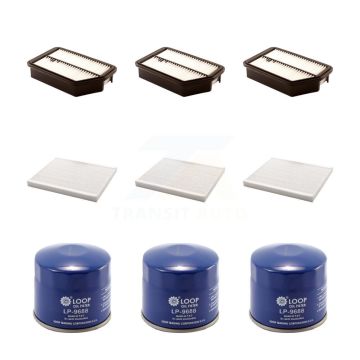 3x Air + 3x Cabin + 3x Engine Oil Filter (9 Total) Kit For Hyundai Elantra Kia Forte GT KFM-101489