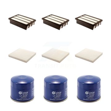 3x Air + 3x Cabin + 3x Engine Oil Filter (9 Total) Kit For 07-09 Hyundai Santa Fe 2.7L KFM-101504