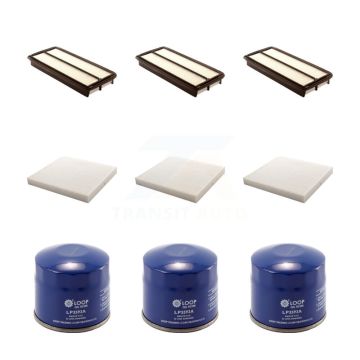 3x Air + 3x Cabin + 3x Engine Oil Filter (9 Total) Kit For 2005 Acura RL 3.5L KFM-101522