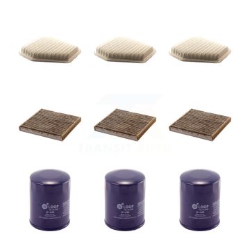 3x Air + 3x Cabin + 3x Engine Oil Filter (9 Total) Kit For Toyota Corolla Matrix RAV4 xB KFM-101541